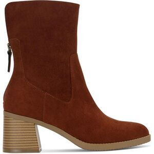 Sun + Stone Womens Lyraa Brown Block Heel Laceless Ankle Boots Shoes NWT